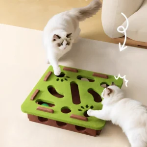 Interactive Cat Puzzle Maze Toy with Bell Ball Felt Box Kitten Playing Toys Funny Pet Supplies for Kittens And Cats